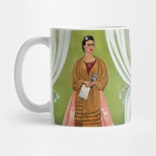 Self Portrait Dedicated to Leon Trotsky (Between the Curtains) - Frida Kahlo Mug